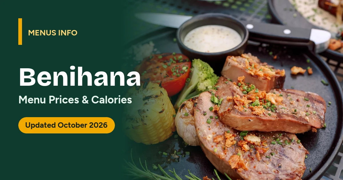 Benihana menu with prices and calories