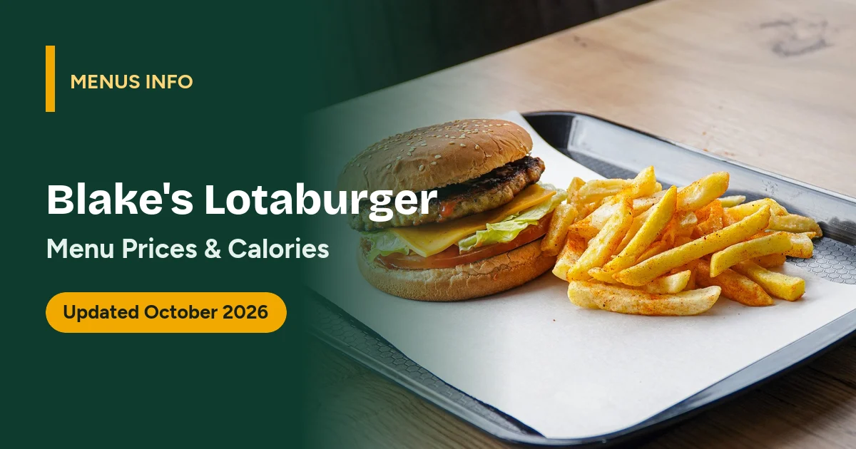 Blake's Lotaburger menu with prices and calories