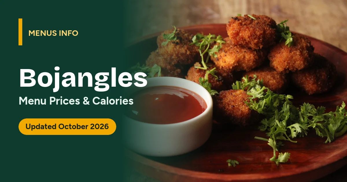 Bojangles menu with prices and calories