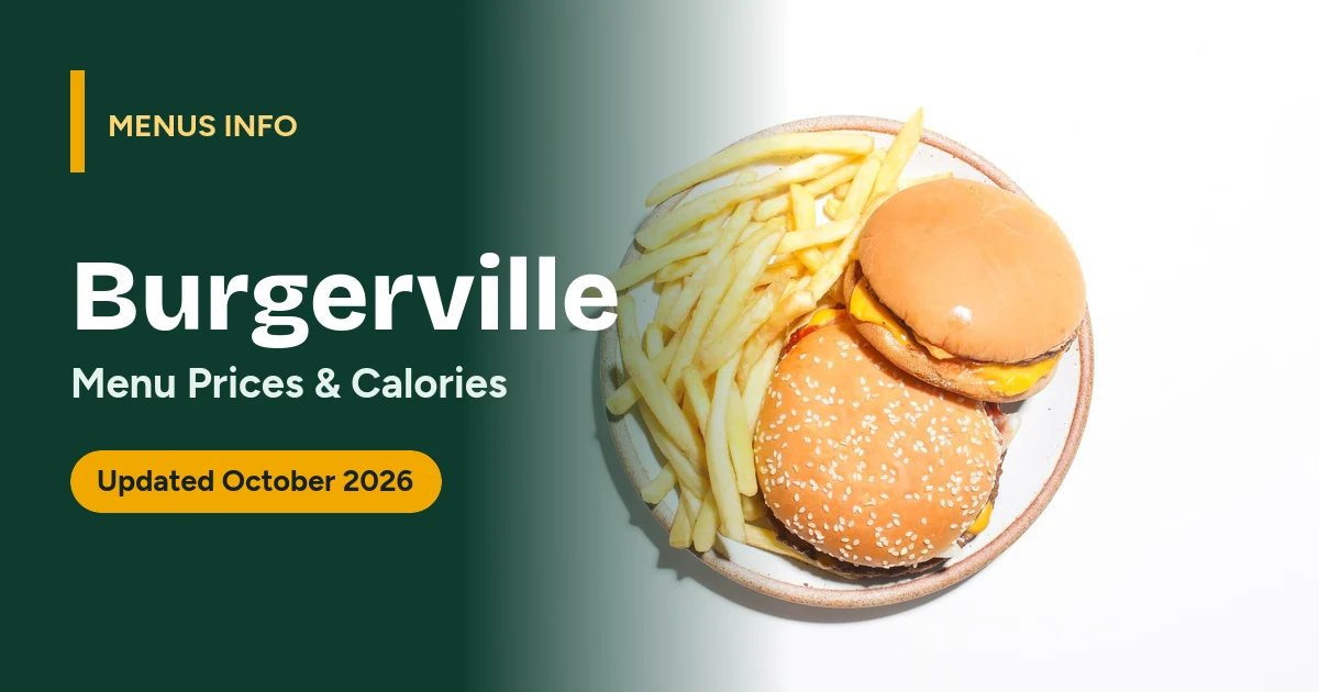 Burgerville menu with prices and calories