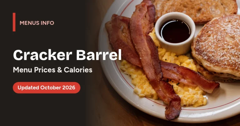 Cracker Barrel menu with prices and calories