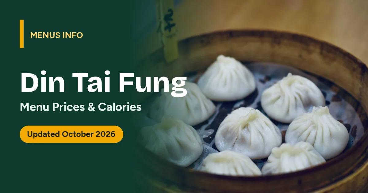 Din Tai Fung menu with prices and calories