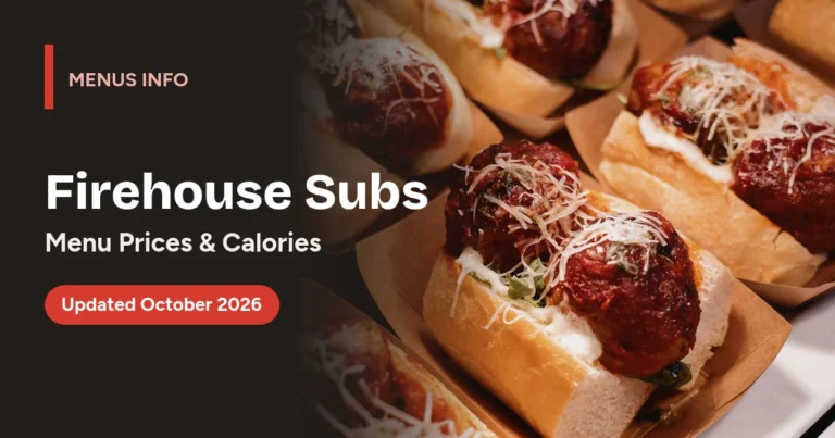 Firehouse Subs menu with prices and calories