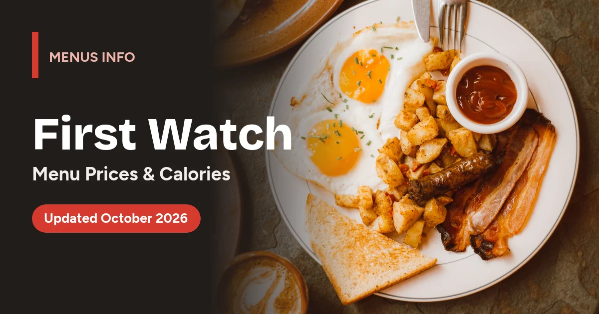 First Watch menu with prices and calories