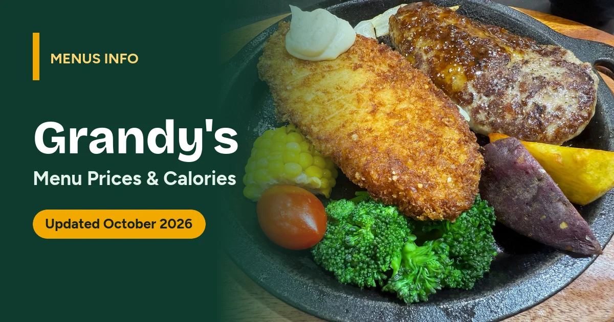 Grandy's menu with prices and calories