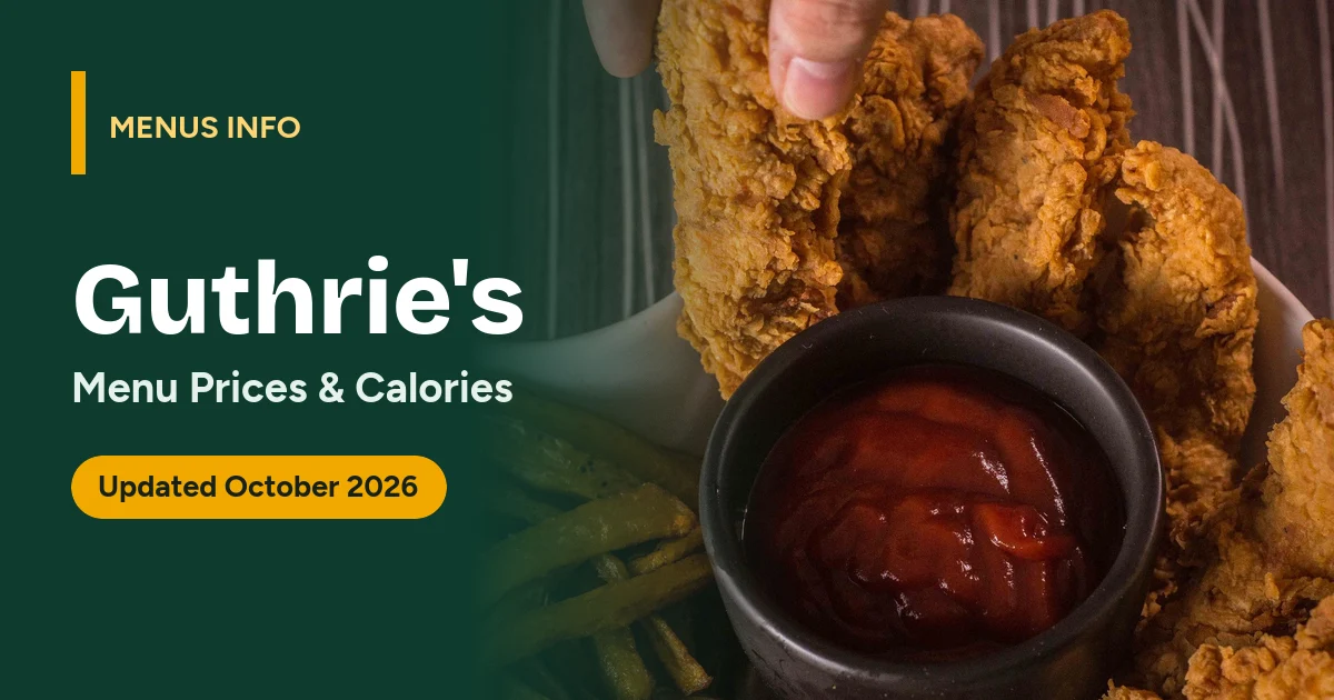 Guthrie's menu with prices and calories