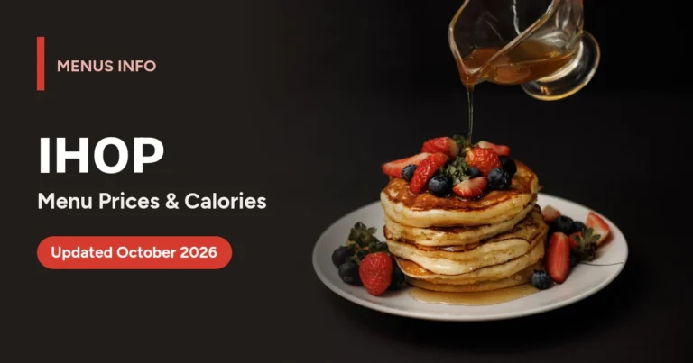 IHOP menu with prices and calories