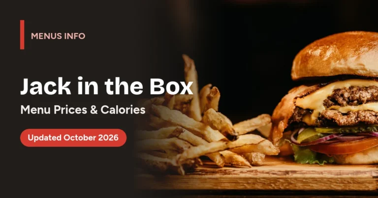 Jack in the Box menu with prices and calories