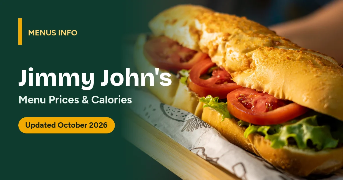 Jimmy John's menu with prices and calories