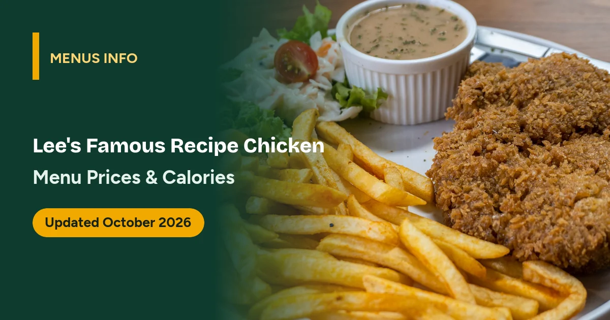 Lee's Famous Recipe Chicken menu with prices and calories