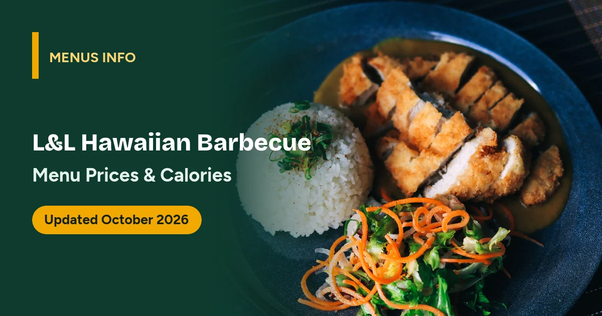 L&L Hawaiian Barbecue menu with prices and calories