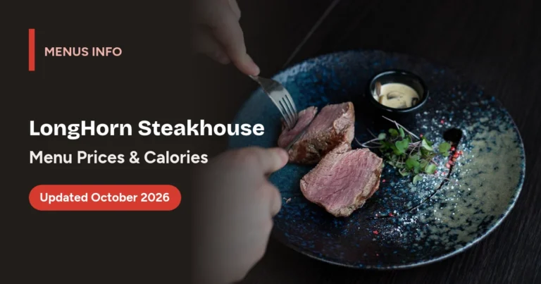 LongHorn Steakhouse menu with prices and calories
