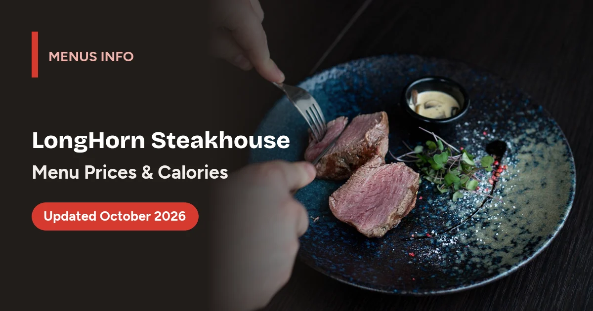LongHorn Steakhouse menu with prices and calories