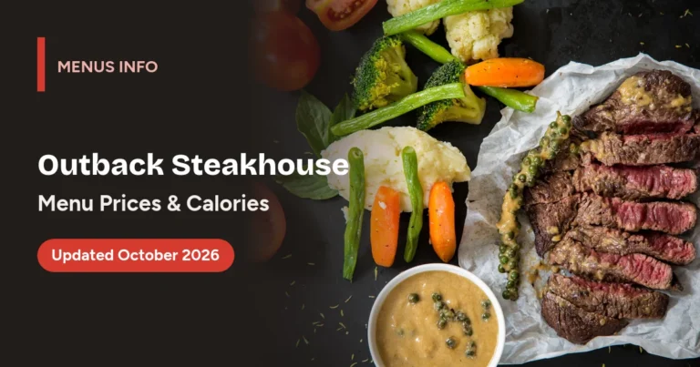 Outback Steakhouse menu with prices and calories