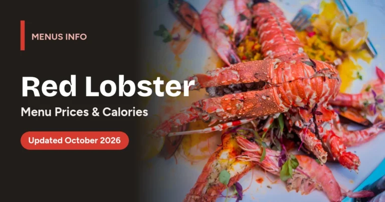 Red Lobster menu with prices and calories