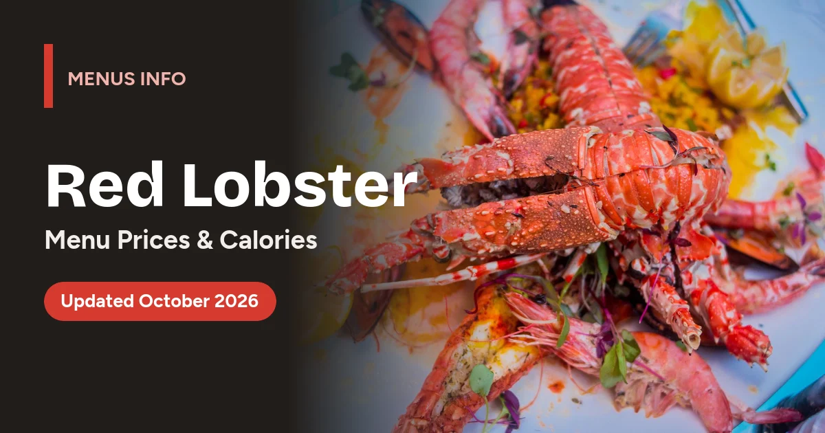 Red Lobster menu with prices and calories