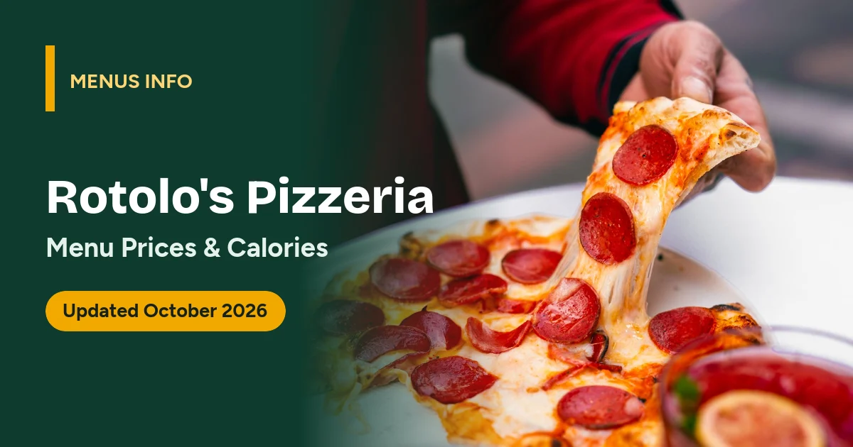 Rotolo's Pizzeria menu with prices and calories