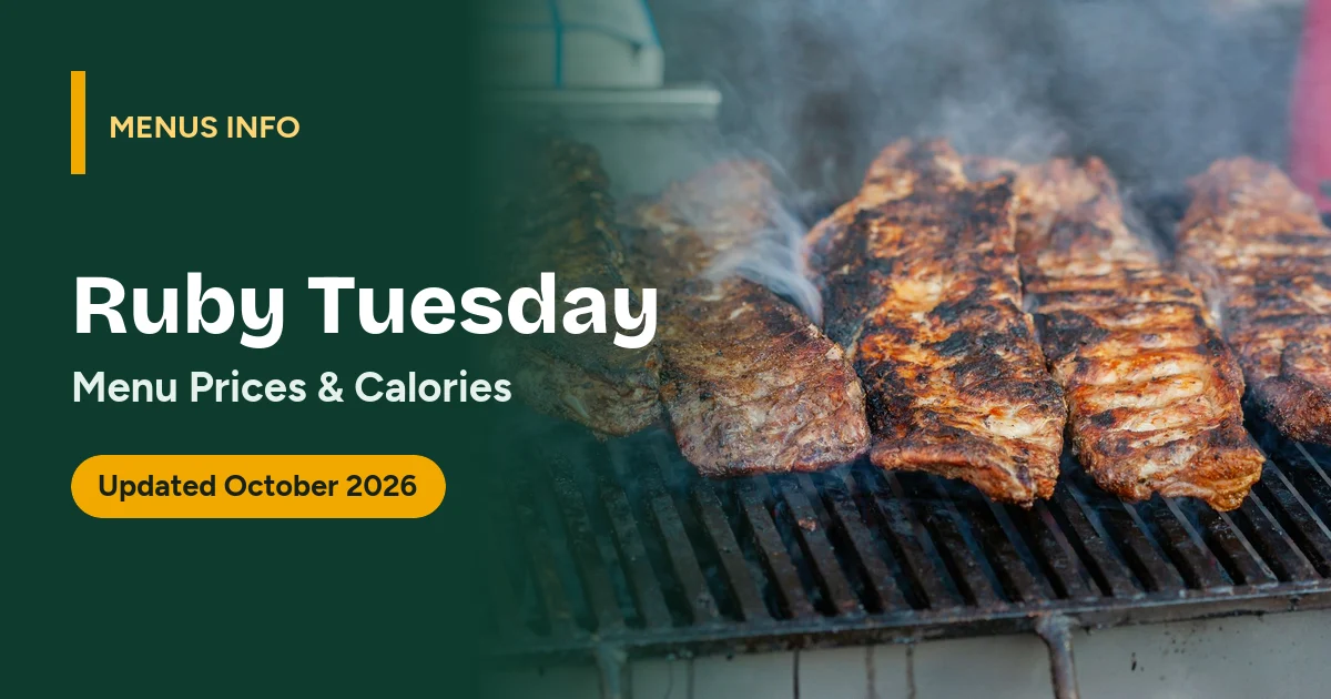 Ruby Tuesday menu with prices and calories