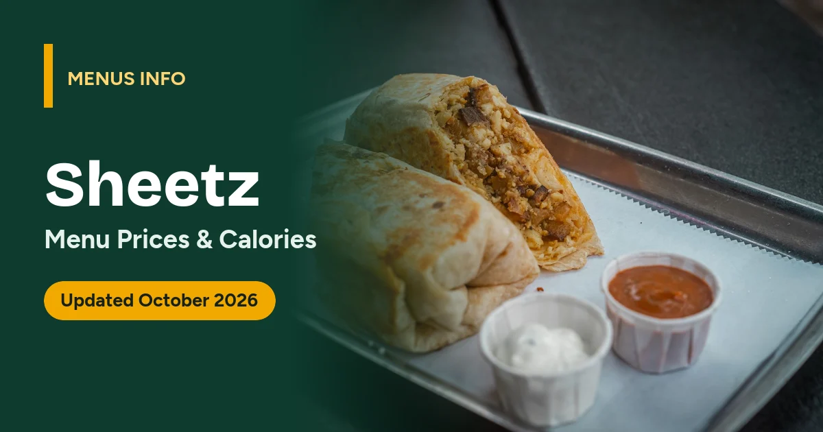 Sheetz menu with prices and calories