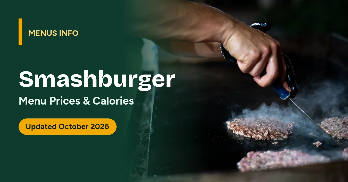Smashburger menu with prices and calories