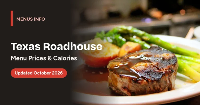 Texas Roadhouse menu with prices and calories