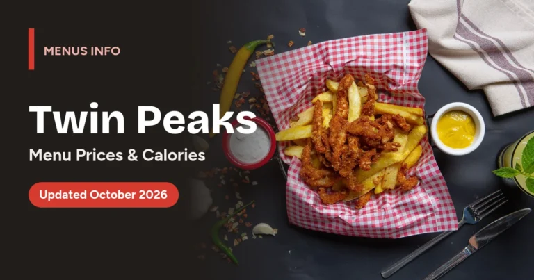 Twin Peaks menu with prices and calories