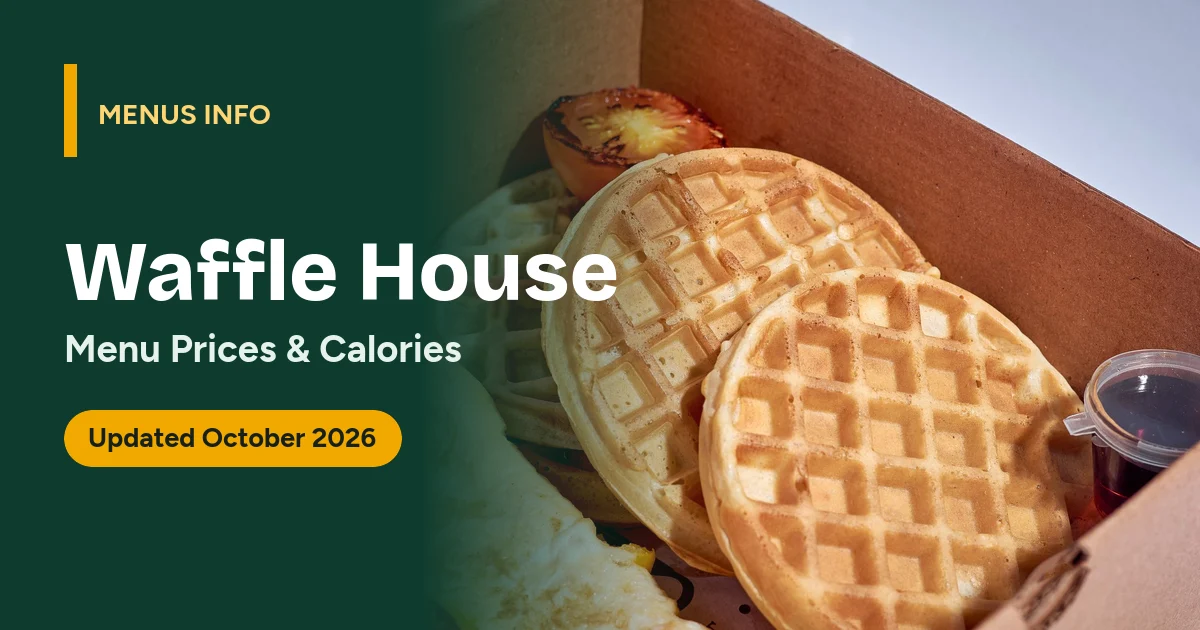 Waffle House menu with prices and calories