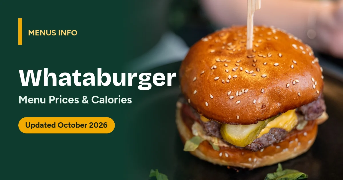 Whataburger menu with prices and calories