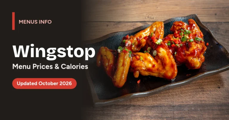 Wingstop menu with prices and calories